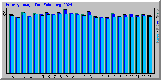 Hourly usage for February 2024
