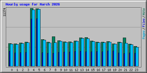 Hourly usage for March 2026